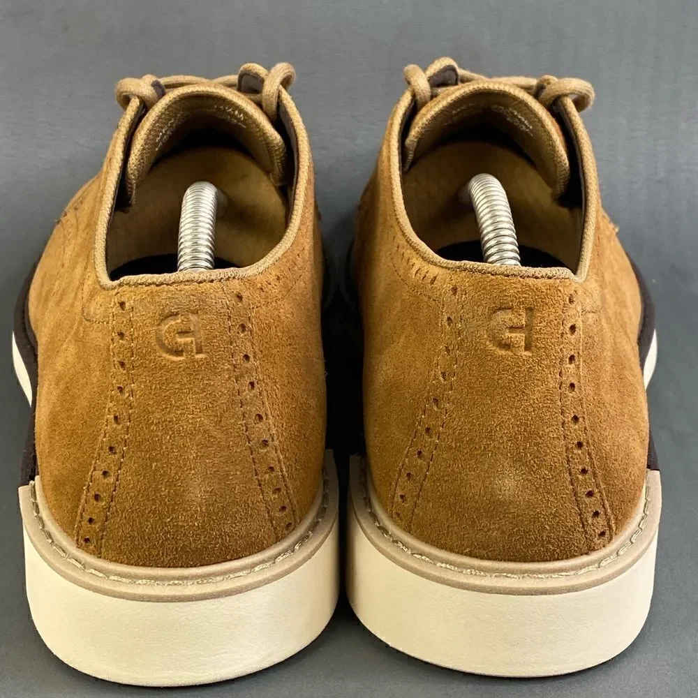 Cole Haan The Go-to Plain Toe brown suede comfort Oxford shoes mens size 11.5